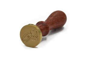 WAX SEAL STAMP WEDDING RINGS AND HEART